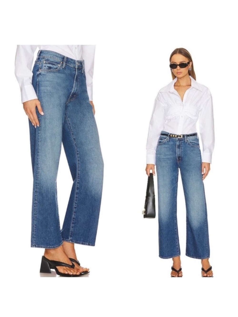 MOTHER The Dodger Ankle Wide Leg Jeans in Heart Throb Size 32
